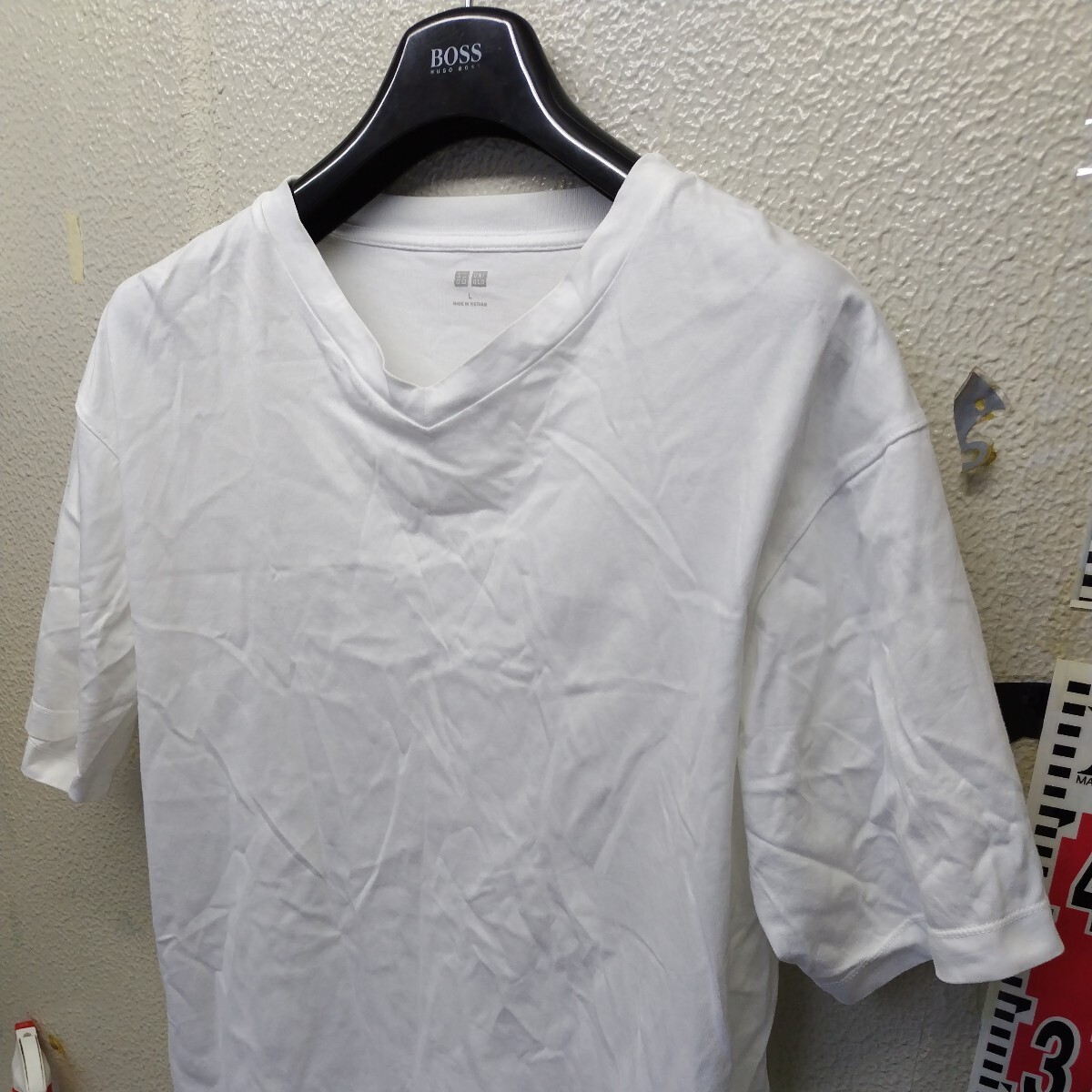 ユニクロメンズＬサイズ半袖 Tシャツ ホワイト 新品未使用 ４／４ 半袖Tシャツ ユニクロの画像3