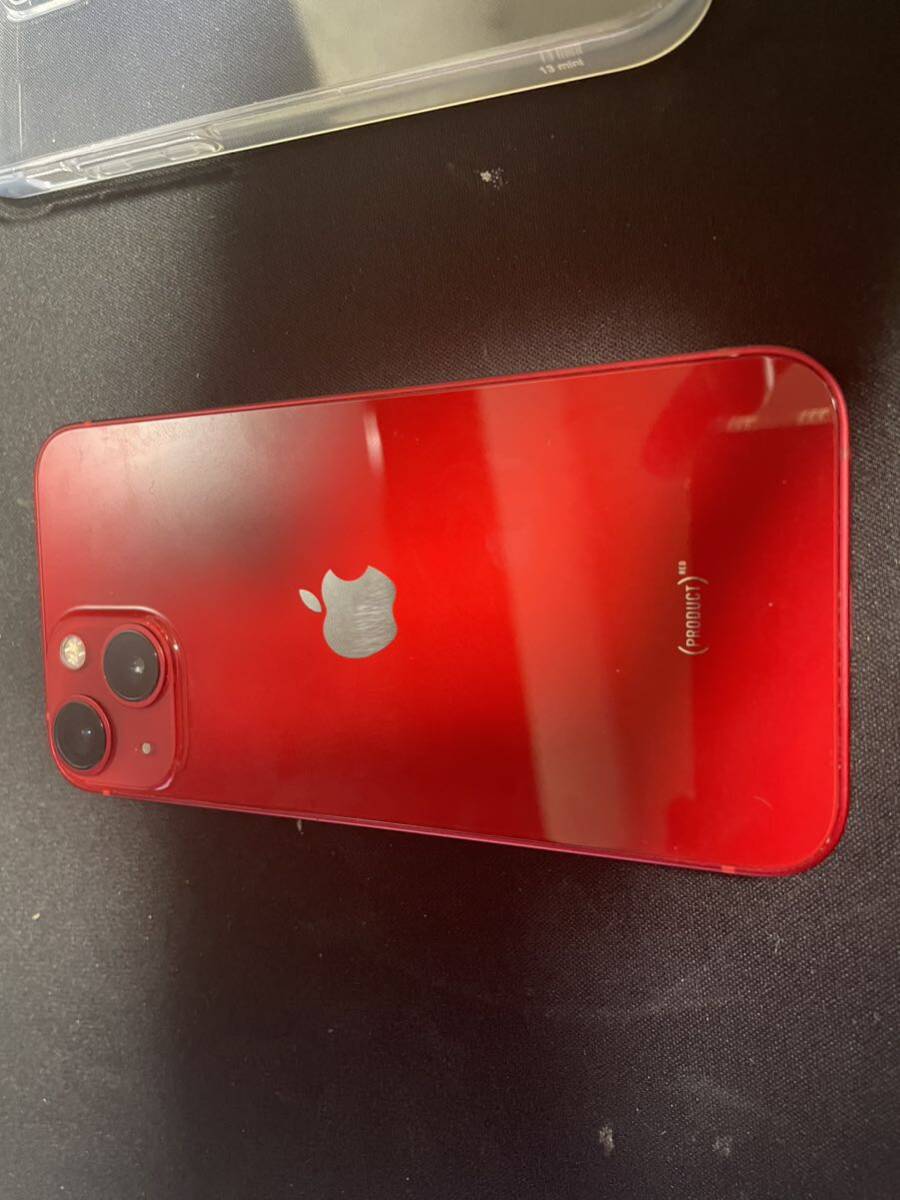 [送料無料]美品 iPhone 13mini 128GB （PRODUCT）RED SIMフリー ケース付きの画像2