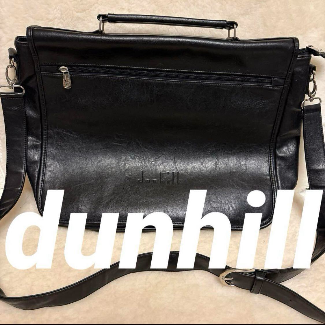 ☆ dunhill ダンヒル 本革 レザー ショルダーバッグ ビジネスバッグ_画像1