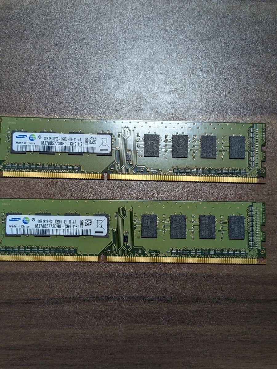 SAMSUNG 1Rx8 PC3-10600U 2GB 2枚組 DDR3 メモリ