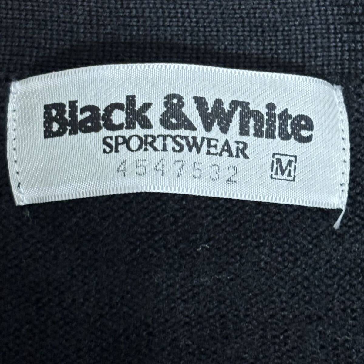 【美品】Black&White ブラックアンドホワイト ボタン ベスト M ブラック ゴルフ ウェア メンズ 黒 セーター 重ね着 春夏秋冬 日本製の画像10