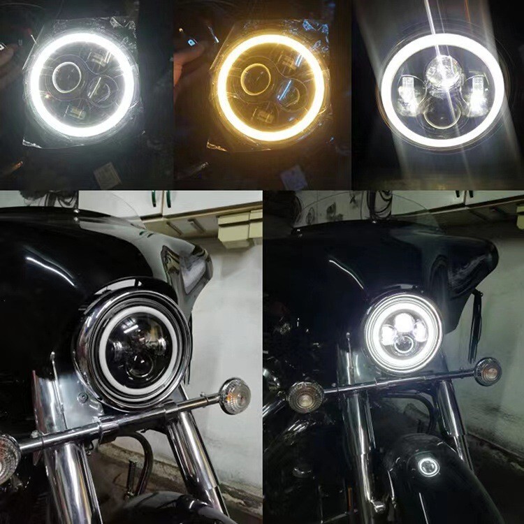 LED ヘッドライト 7インチ H4 イカリング 汎用 リングライト 切り替え バイク ハイビーム ロービーム (単品) | a13-048-1の画像3