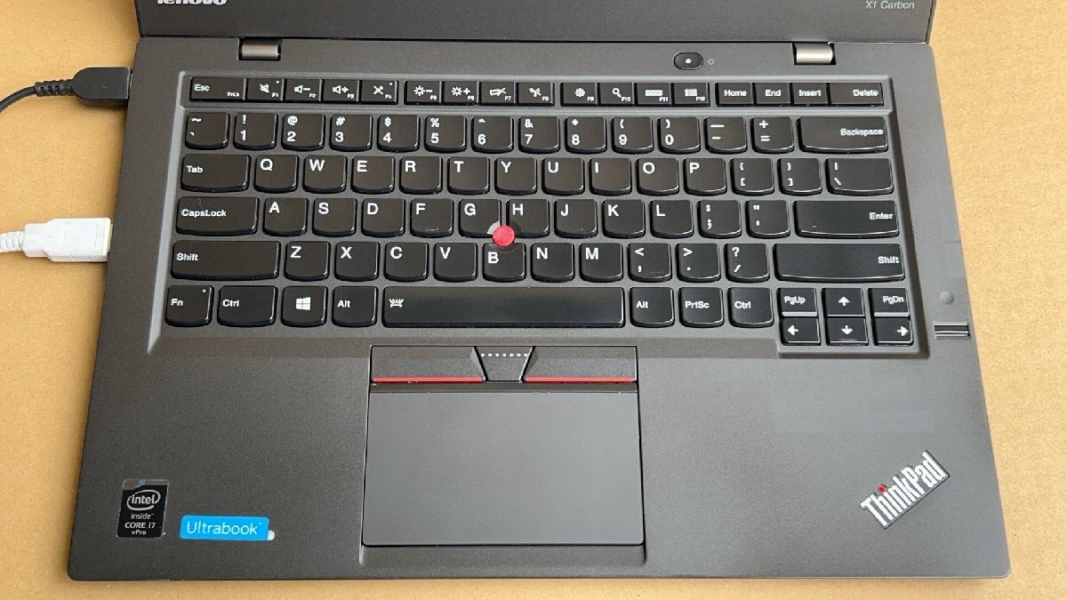 ジャンク現状簡易チェック ThinkPad X1 Carbon Core i7-5600U 8GB HDD無し L1258_画像4