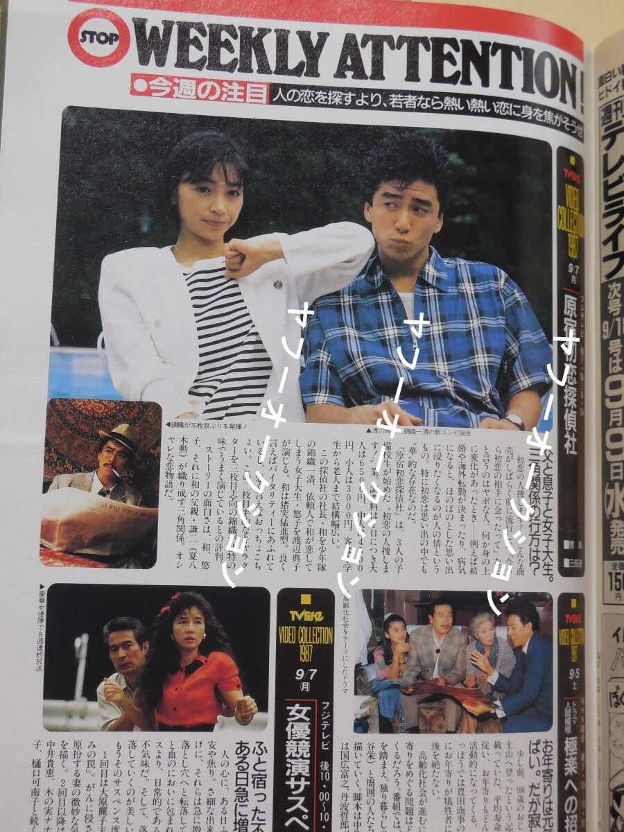 テレビライフ/TV情報誌 1993年 酒井法子 少年隊 錦織一清 男闘呼組 MIE 松田聖子 小沢なつき 小川範子 冴木杏奈 明石家さんま 愛染恭子の画像2