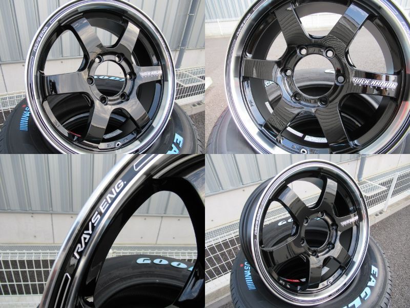 RAYS TE37SB tourer 17x6.5 +38 6-139.7 black / rim DC GOODYEAR NASCAR 215/60R17 set 200 series Hiace 