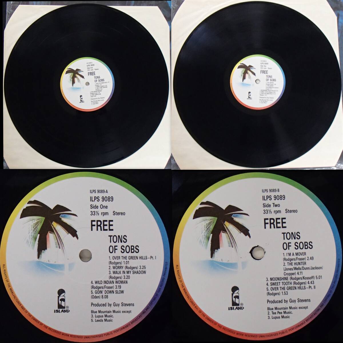4枚セット FREE LIVE TONS OF SOBS Fire and water アイランド フリー 洋楽 ロック ＬＰ レコード _画像5