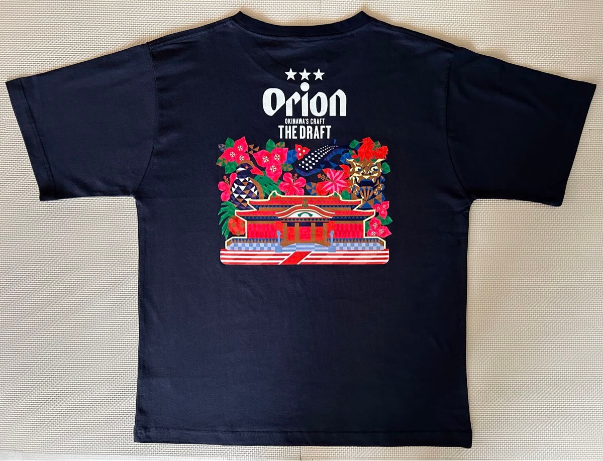 【新品未使用】沖縄限定Tシャツ　オリオンビール　シーサーデザイン　ネイビー　半袖　X L
