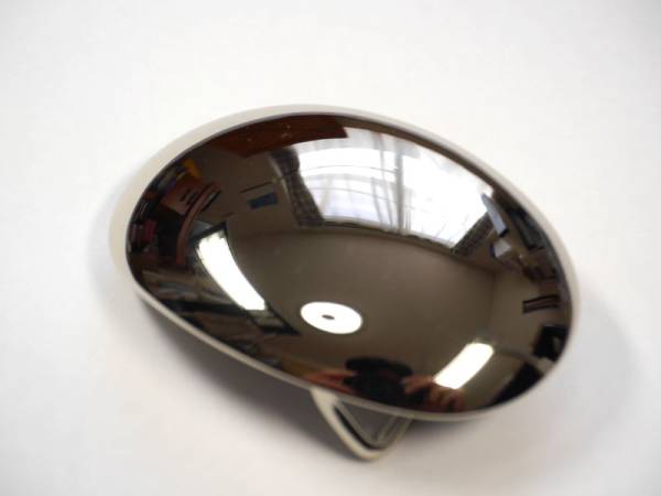 真鍮製 ベルト幅40mm用 楕円型プレーンバックル(鏡面 シルバー)の画像1