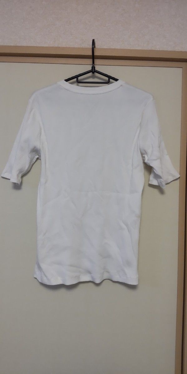 【無印良品】リブTシャツ　 ホワイト　XXL