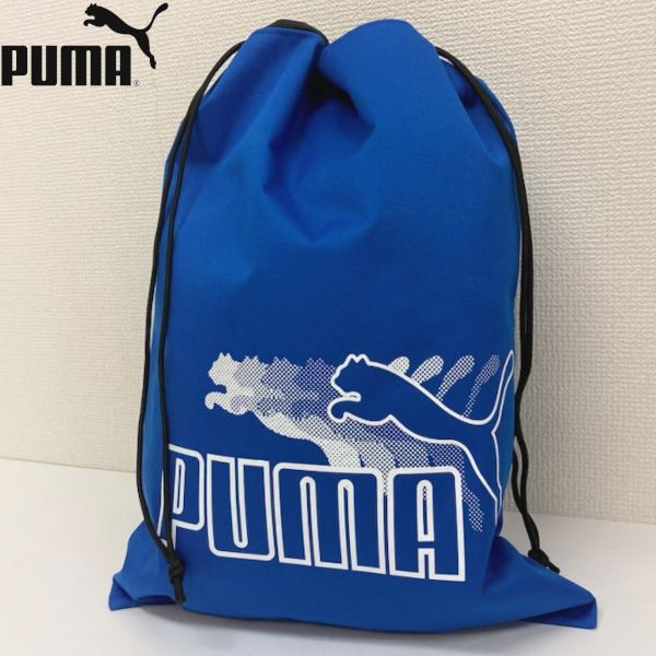 即決新品 プーマ 巾着 シューズケース ブルー 用途色々 45cm×33cm puma 0166 送料無料_画像1