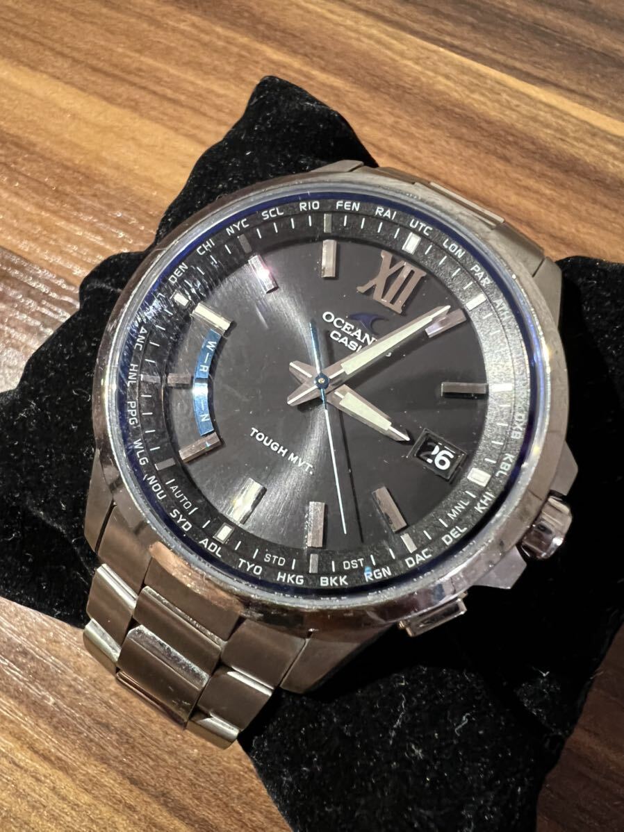 カシオ オシアナス タフソーラー デイト 腕時計 0CW-T150 純正ブレス ブランド小物 CASIO 稼働品 _画像1