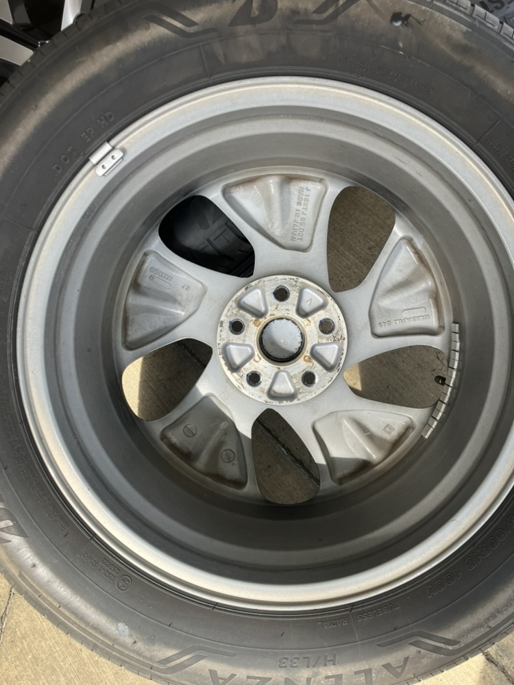 スバル レガシィアウトバック 純正ホイル タイヤセット 225/60R18 ブリヂストン アレンザH/L33 SUBARU OUTBACK BRIDGESTONE ALENZAの画像4