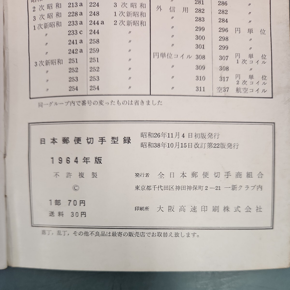 C53-045 日本郵便切手型 1964 全日本郵便切手商組合編集_画像3