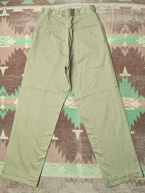 70s 【US ARMY】 Chino Trousers / 70年代 チノ トラウザーズ W29 パンツ 両玉縁 チノパン 軍チノ ミリタリー 米軍実物 ビンテージ 50s60s_画像3