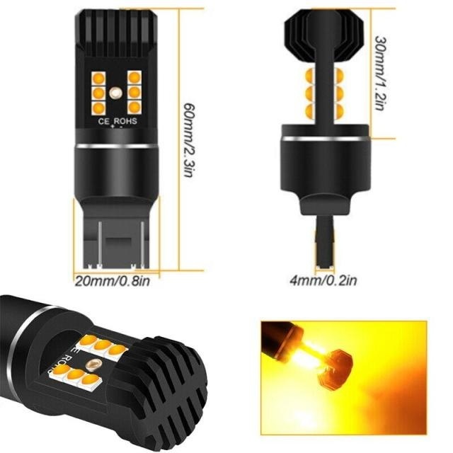 最新最強の最新ハイフラ防止機能内蔵 LEDウィンカーバルブT20シングルT20ピンチ部違いどちらも対応LEDウィンカーバルブ ハイフラ抵抗器内蔵_画像3