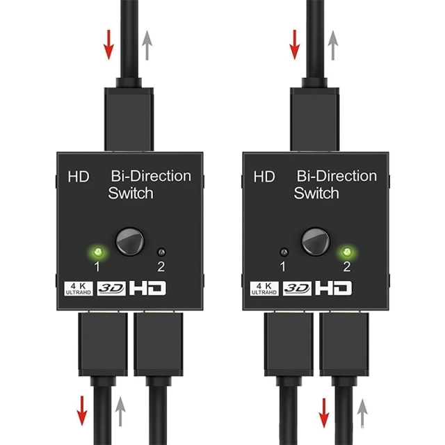 P HDMI切替器 HDMIスプリッター HDMI2.0 双方向セレクター HDMI分配器 2入力×1出力 or 1入力×2出力 4K 30HZ 3D/1080p セレクター高速安定