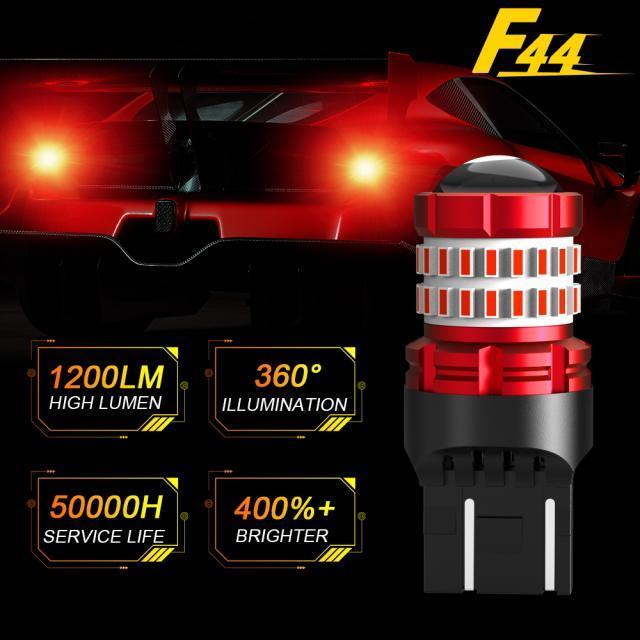 PFM T20 LEDブレーキランプ ダブル球ストップランプ 無極性 360度照射 T20ダブルブレーキライト2個セット 車検ok ハイパワー1200LMで明るいの画像2
