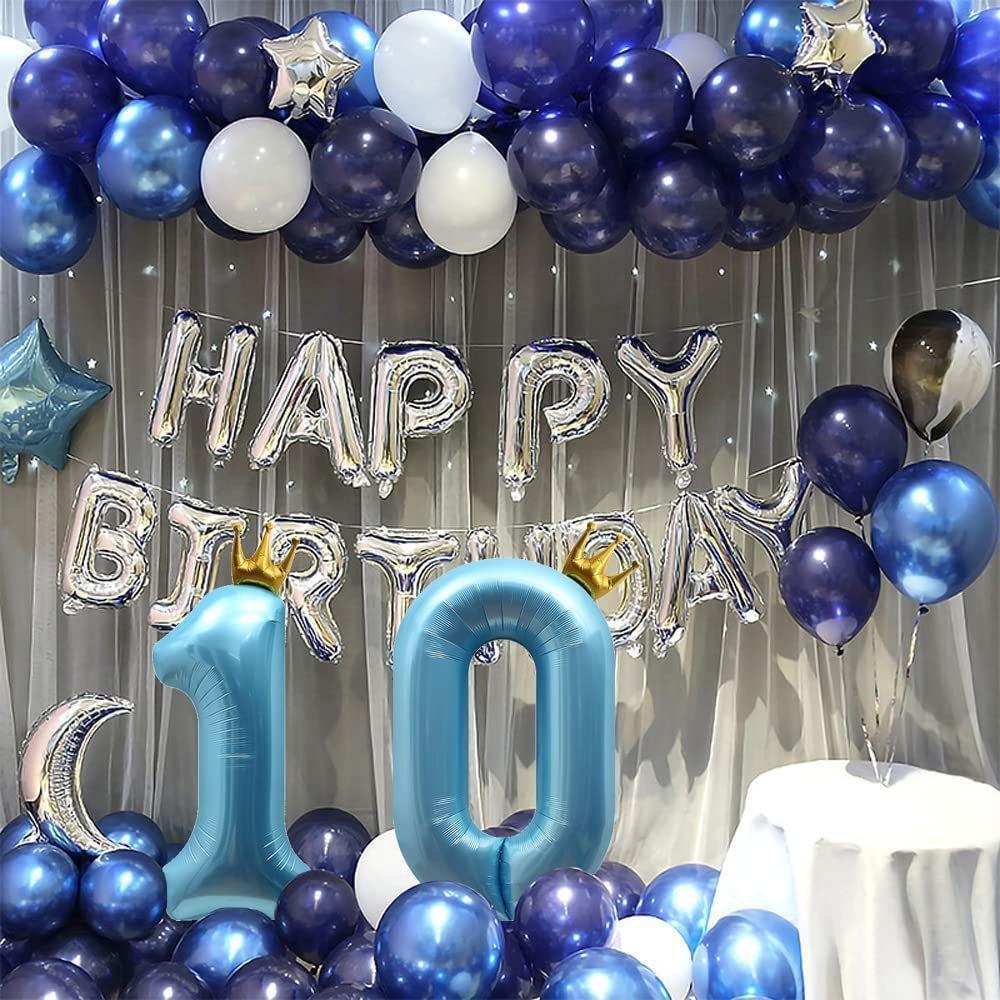 バースデー 飾り付け 大きい風船 年齢 誕生日 バルーン パーティー ブルー 9_画像2