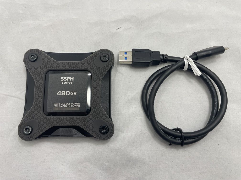 #800051 IO DATA attached outside SSD 480GB SSPH-UT series SSPH-UT480K smoky black (USB 3.2 Gen 1(USB 3.0)/USB 2.0 connection /480GB)