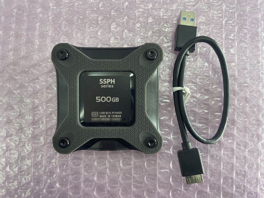 #800055 IO DATA 外付けSSD 500GB SSPH-UAシリーズ SSPH-UA500KB スモーキーブラック (USB 3.2 Gen 1（USB 3.0）/USB 2.0接続 /500GB)の画像1