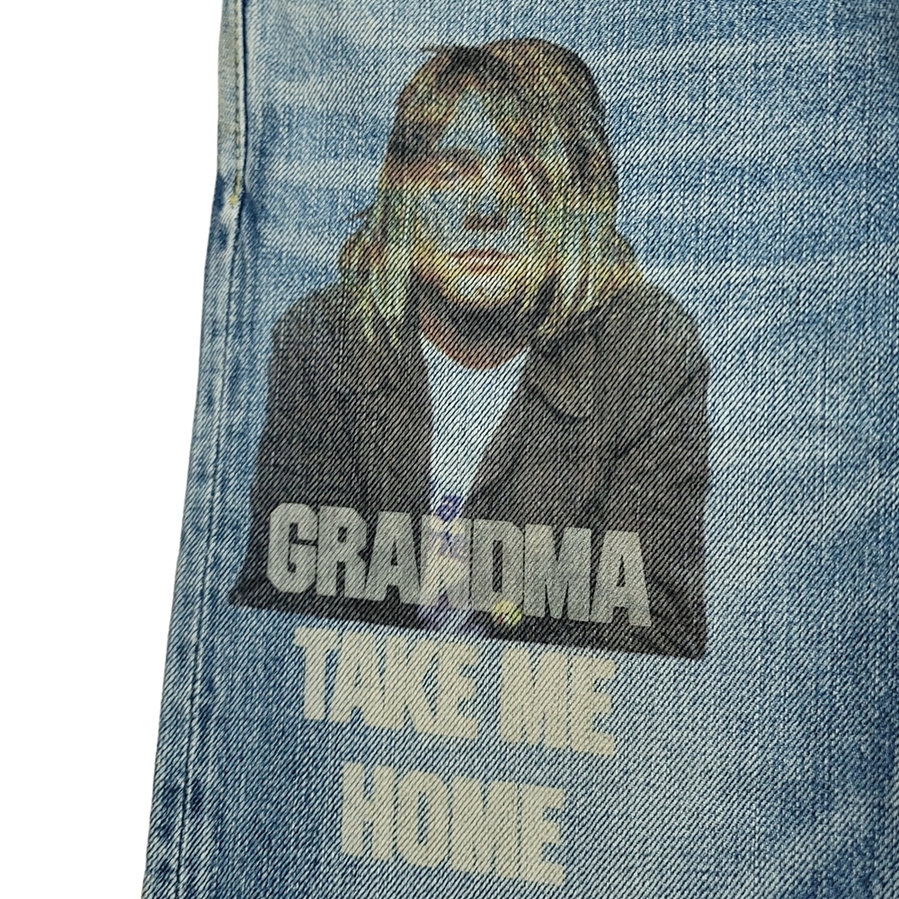 WC661C13 HYSTERIC GLAMOUR ヒステリックグラマー Nirvana Kurt Cobain カートコバーン デニムパンツ W28 日本製 0202AP04 /26_画像4