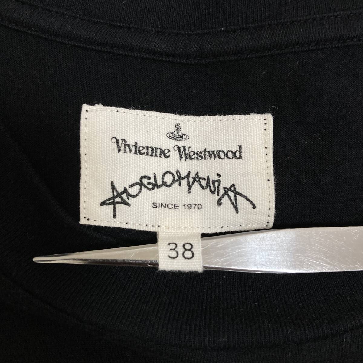 ANGLOMANIA vivienne westwood Logo футболка чёрный 38 размер Anne Glo любитель Vivienne Westwood трикотаж с коротким рукавом archive 4030101