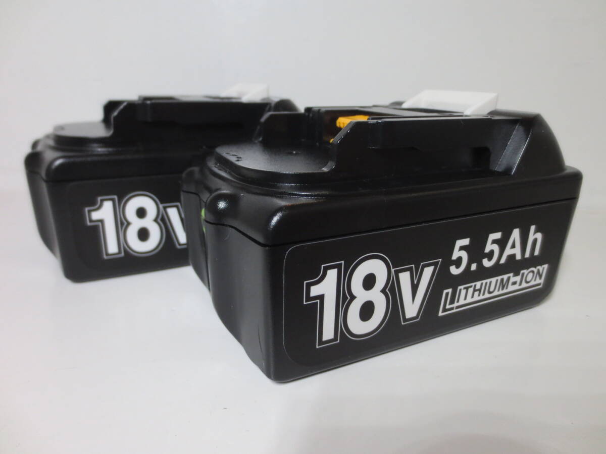 大特価 新品未使用 マキタ BL1860B マキタ互換品 バッテリー18V5.5Ah 電池残量LEDグリーン表示付き 2個 SV09対応 PSE登録 の画像1