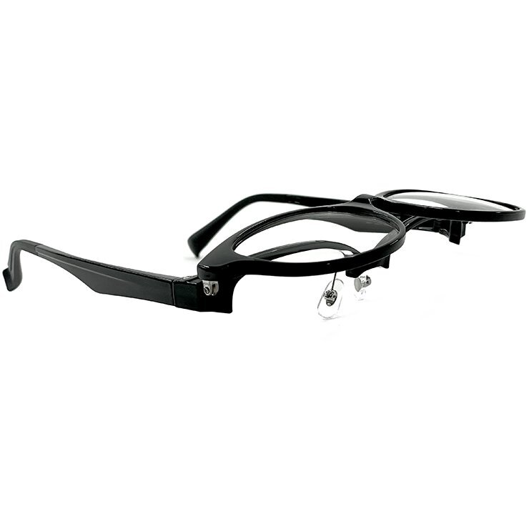 新品 跳ね上げ式メガネ 3001-1 ボスリントン 型 黒ぶち フレーム 眼鏡 跳ね上げメガネ 軽量 メンズ レディース ユニセックス
