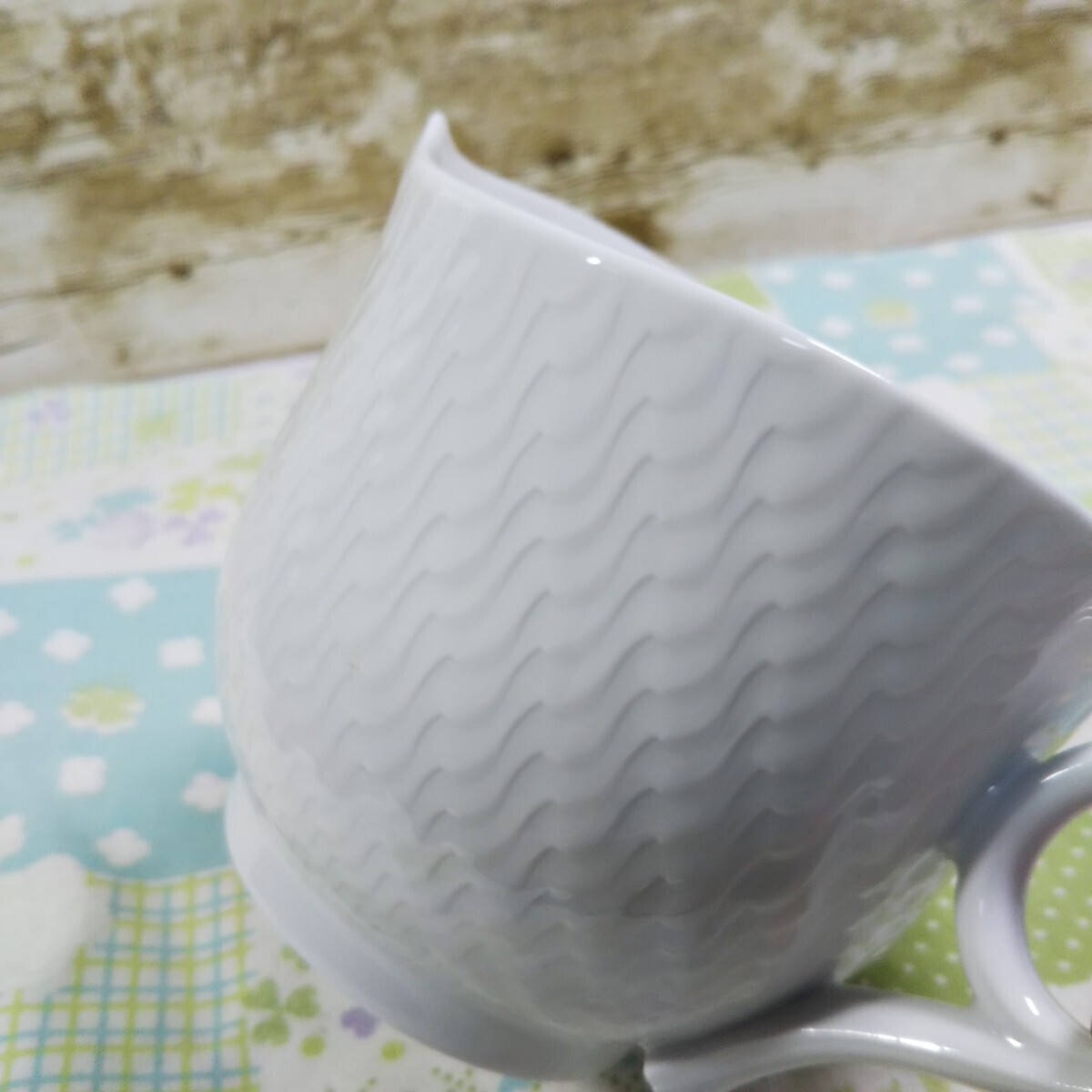 Meissen　マイセン 波の戯れ　マグカップ　ホワイト 陶器_画像7