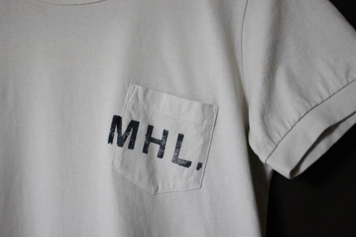 MHL.(マーガレットハウエル）◆ロゴ ポケットTシャツ 3 PRINTED COTTON JERSEY_画像3