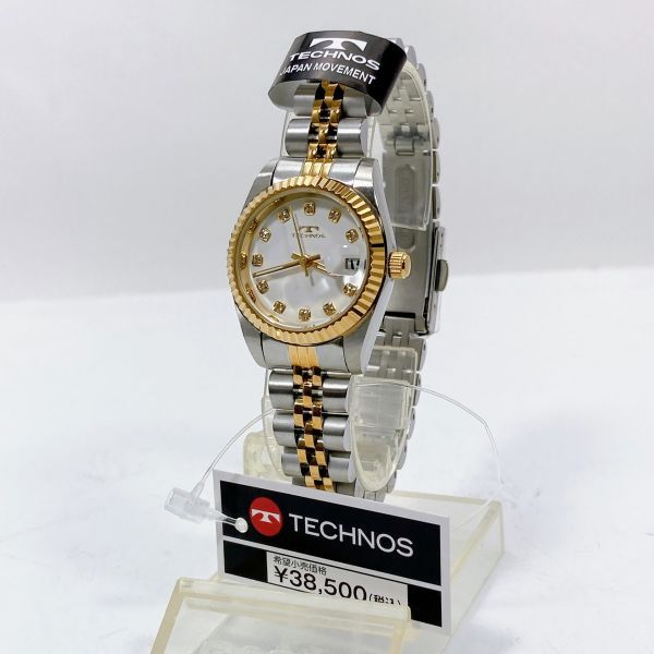 [ новый товар / быстрое решение / гарантия / подарок упаковка ] TECHNOS T6929TW полный -tedo оправа diamond весь из нержавеющей стали сделано в Японии Move женские наручные часы M40413-2 EB