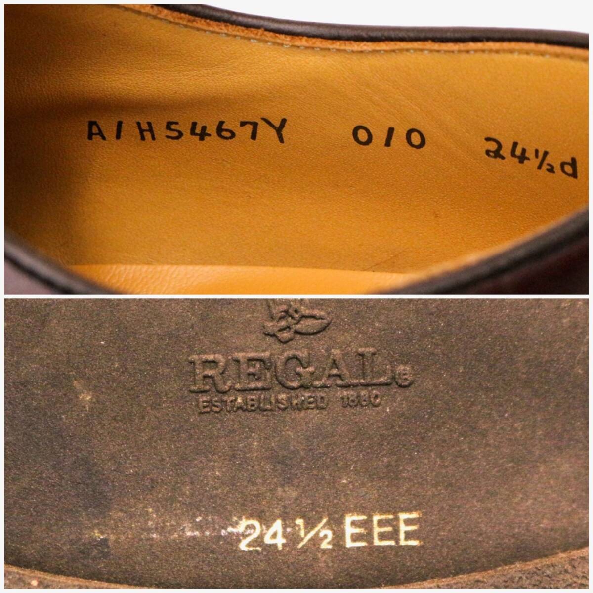 リーガル Y010BA 革靴 レザーシューズ 24cm EEE レザー 本革 ワインレッド ボルドー バーガンディ 茶 ブラウン brown REGAL