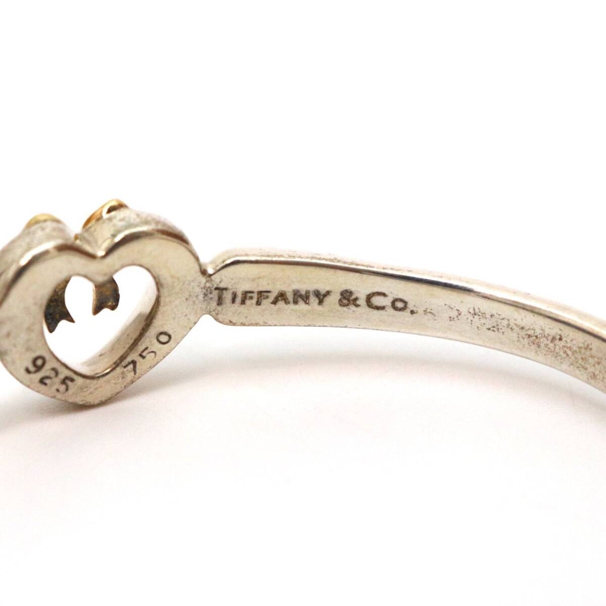 ティファニー バングル ブレスレット ハート リボン 18金 Gold 750 Silver シルバー シルバー ゴールド TIFFANYの画像6