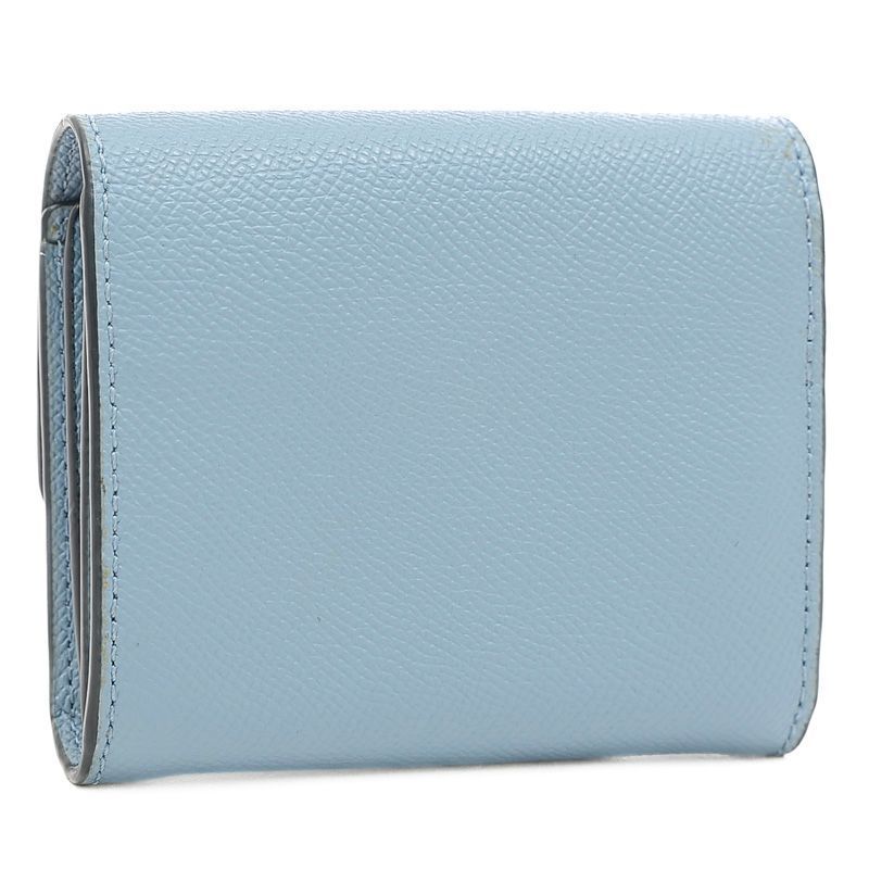 コーチ 折り財布 ウォレット folded wallet フラップ 2つ折り レザー 本革 青 ブルー Blue 水色 ライトブルー COACH_画像2