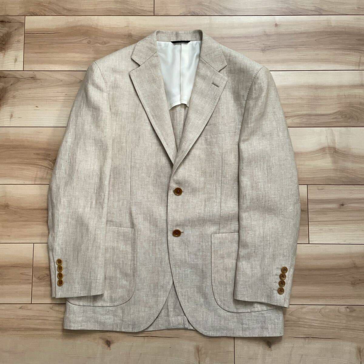 [ free shipping ][ beautiful goods ]D*URBAN Durban spring summer linen summer jacket beige A3 flax tailored 