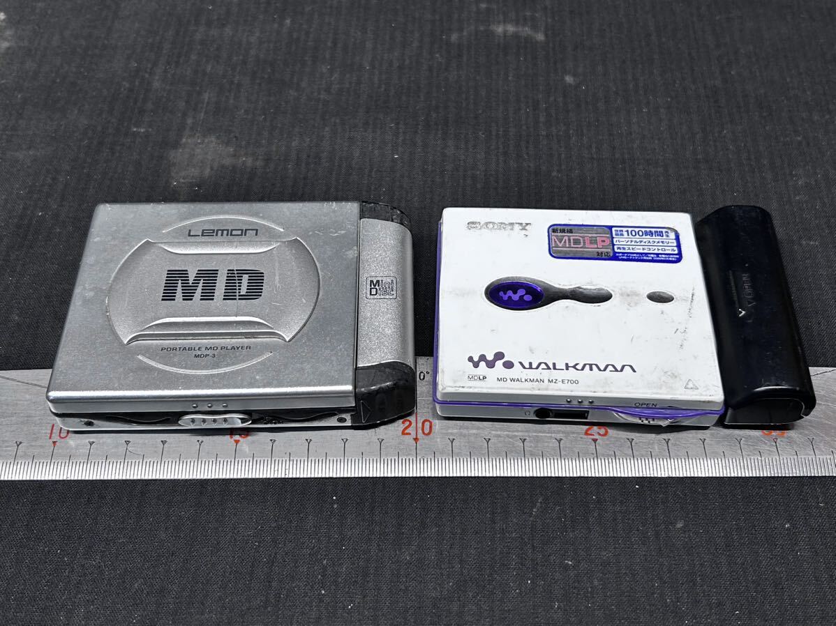 ▽Db左349▼60 MDポータブルプレーヤー 2点まとめ SONY WALKMAN MZ-E700 Lemon MDP-3 ウォークマン 当時物_画像2