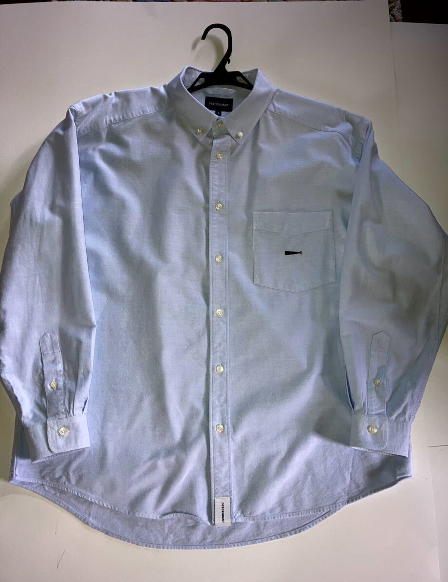 DESCENDANT KENNEDY'S OXFORD B.D LS SHIRT ブルー 3 美品 ボタンダウン シャツ ディセンダント_画像1