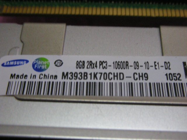 SAMSUNG PC3L-10600R 8GB x 8枚 計 64GBの画像2