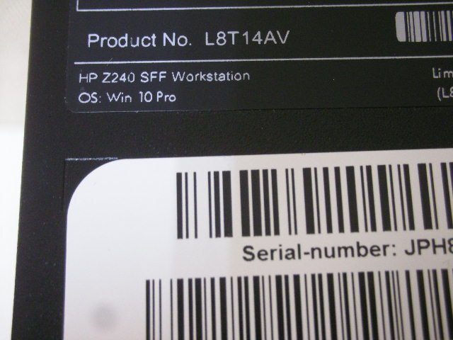 HP Z240 SFF WorkStation(Xeon QuadCore E3-1245 V5 3.5GHz/8GB/SSD 512GB)_画像8