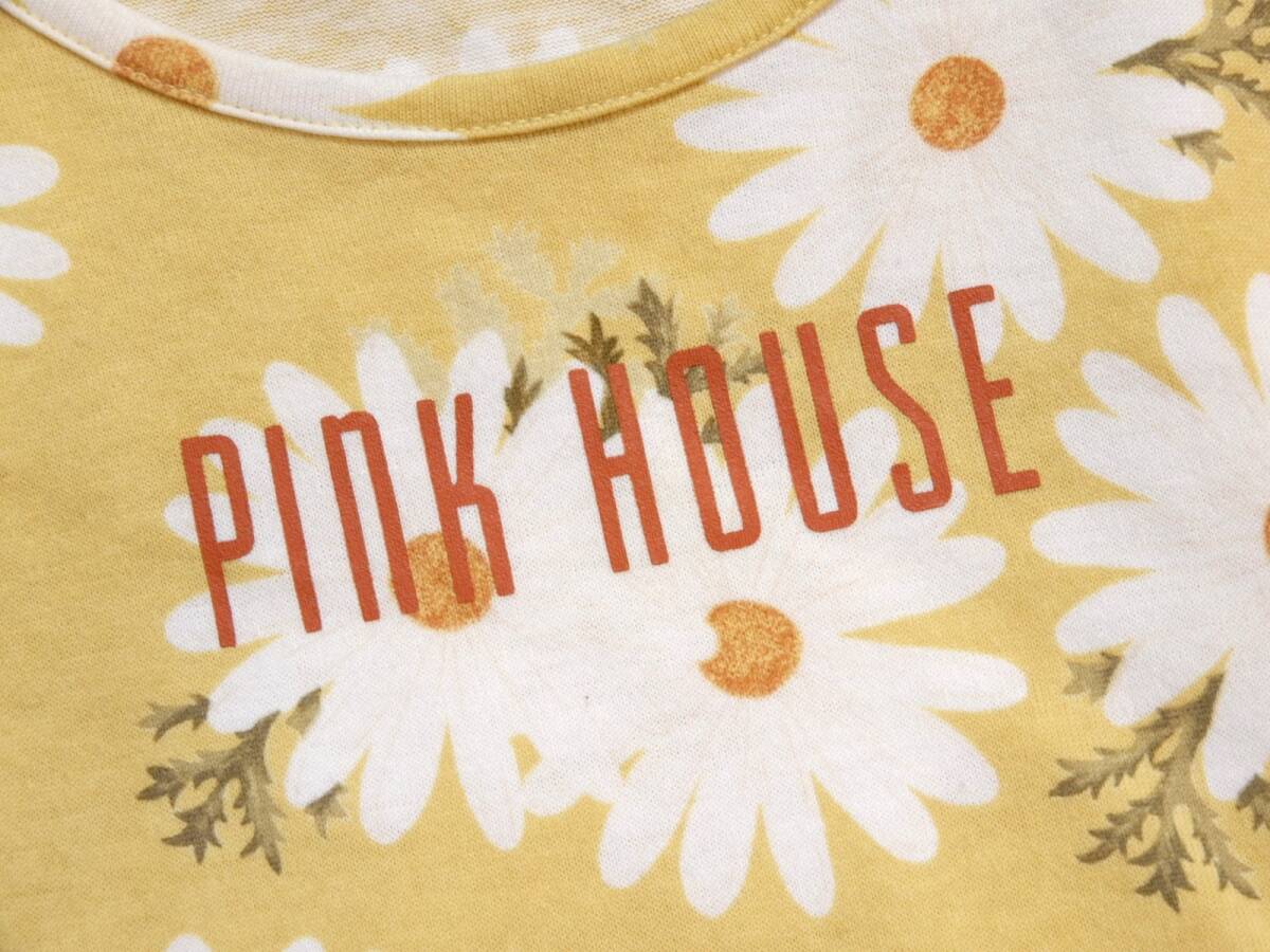 ピンクハウス PINK HOUSE 大人可愛い☆ 洗える 綿 デイジー 花柄 ロゴプリント プルオーバーカットソー_画像4