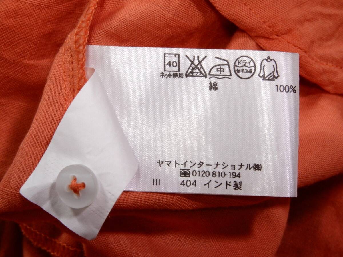 クロコダイル CROCODILLE 大きいサイズ LL 大人可愛い☆ 綿 コットン チェック地模様 ドロストウエストマーク シャツブラウスチュニック _画像5