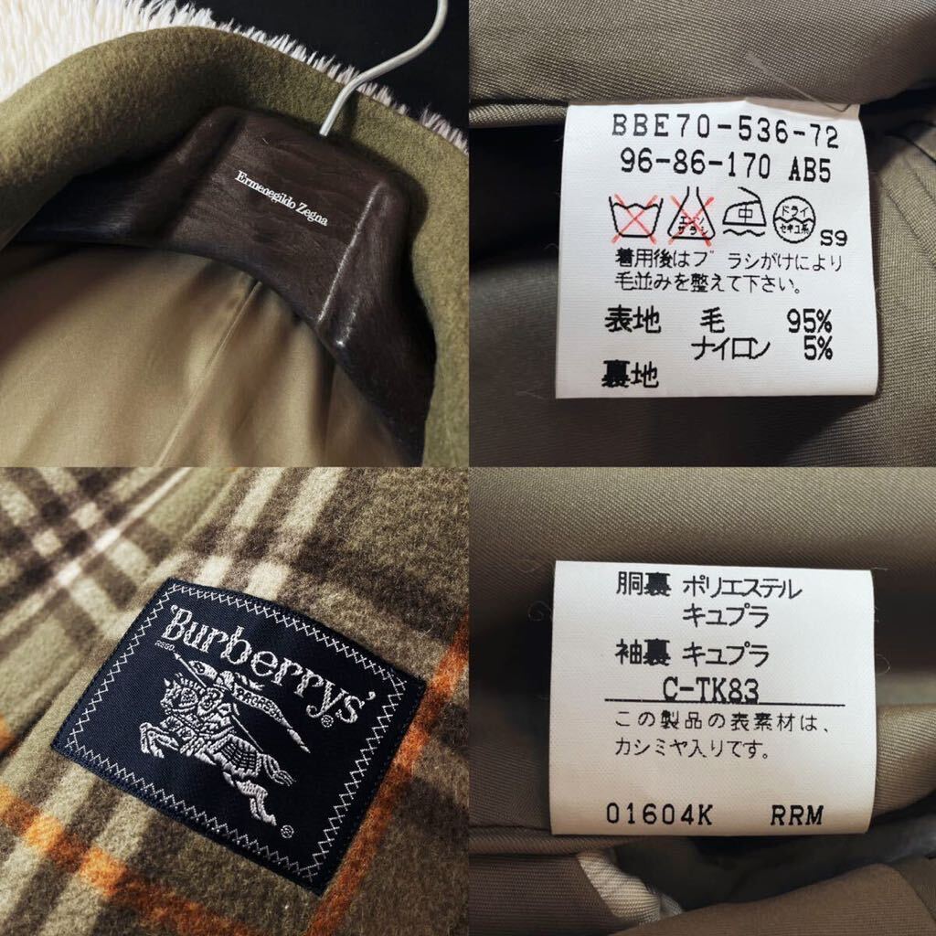 H15【完全頂点!!カシミヤ】定価14万 美品●BURBERRY collection●ノバチェック柄●ステンカラージャケットコート●メンズ バーバリーコートの画像10