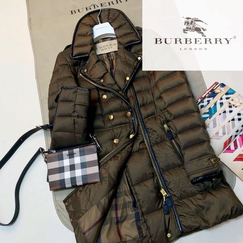 H23【華やかなパリジェンヌ】参考価格18万●BURBERRY BRIT●センシュアルな雰囲気●ダウントレンチコート バーバリーコート レディースの画像1