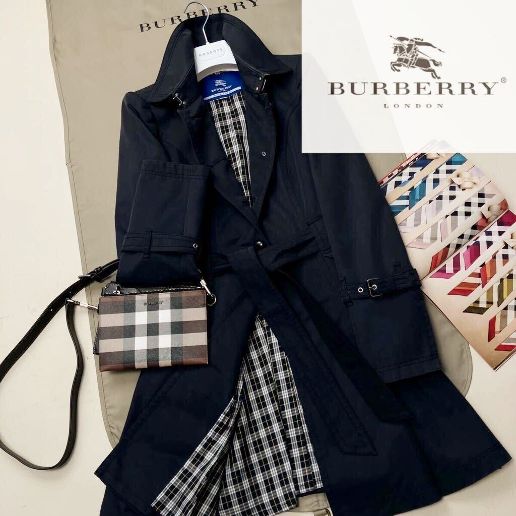 H39【さっと薄手トレンチ】参考価格12万●超美品BURBERRY BLUE LABEL●英国エレガント〜高級トレンチコート バーバリーコート レディースの画像1