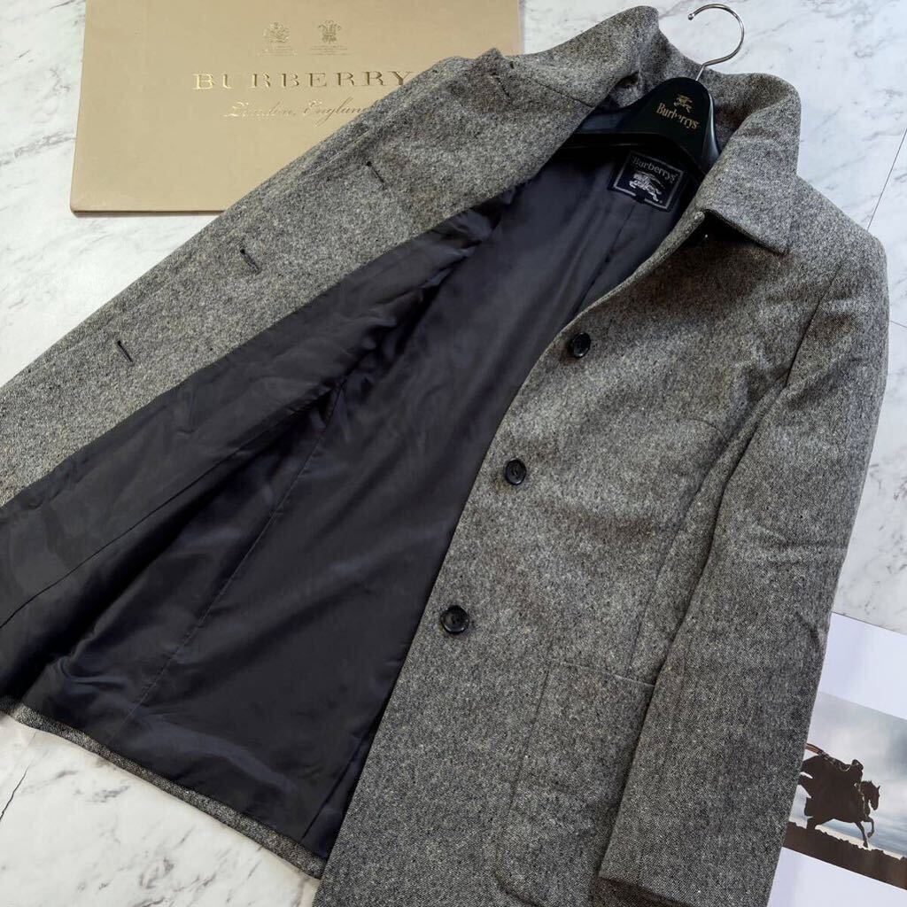 【ツイードカシミヤ】参考価格15万●超美品BURBERRY LONDON●最高峰ジャケットコート バーバリーコート レディース ビックシルエットの画像7