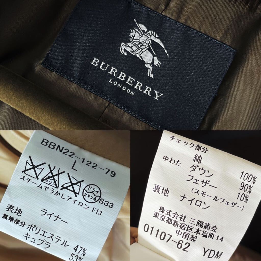 K49【ライナー付きでオールシーズン活躍】定価15万●BURBERRY LONDON●ノバチェック●高級ステンカラーコート バーバリーコート メンズ　LL_画像10