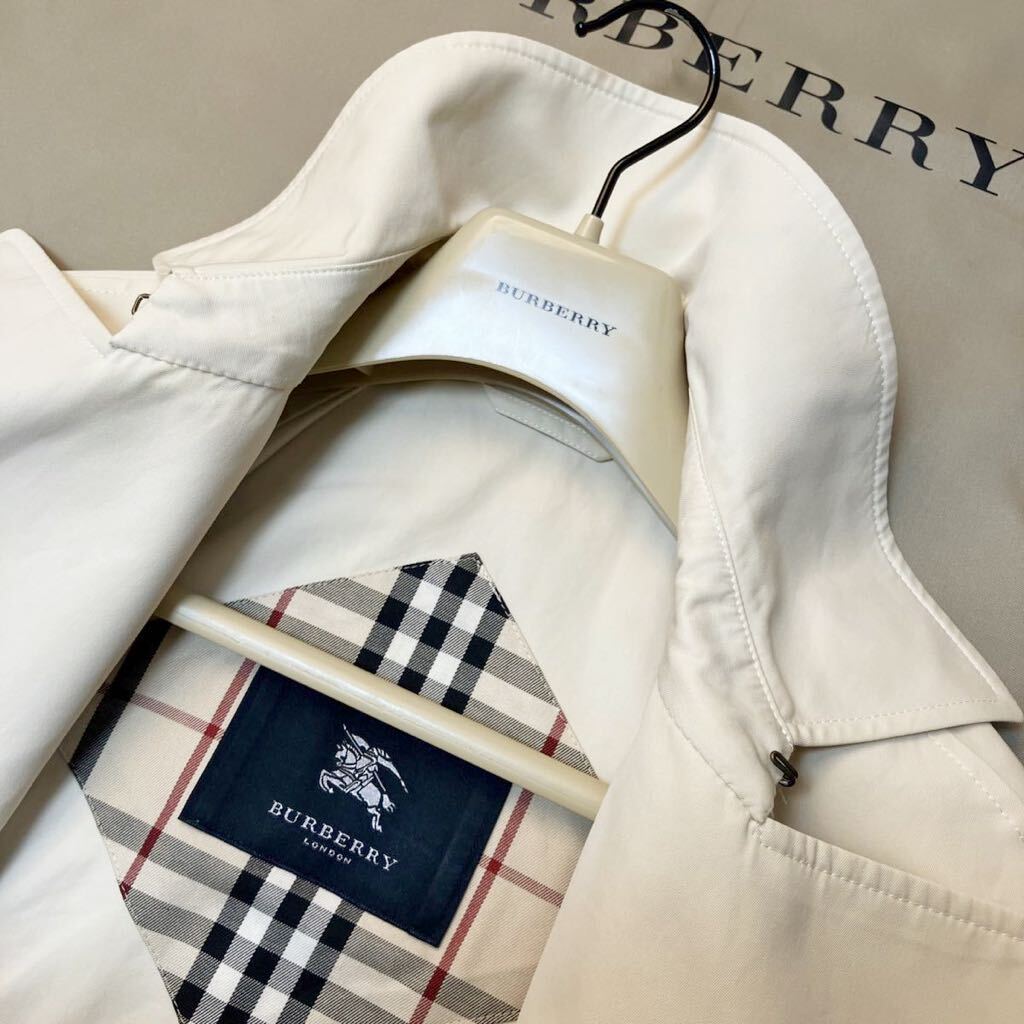 L15【清涼感ある爽やか雰囲気】参考価格14万●超美品BURBERRY LONDON●百貨店購入●コットントレンチコート バーバリーコート レディースの画像7