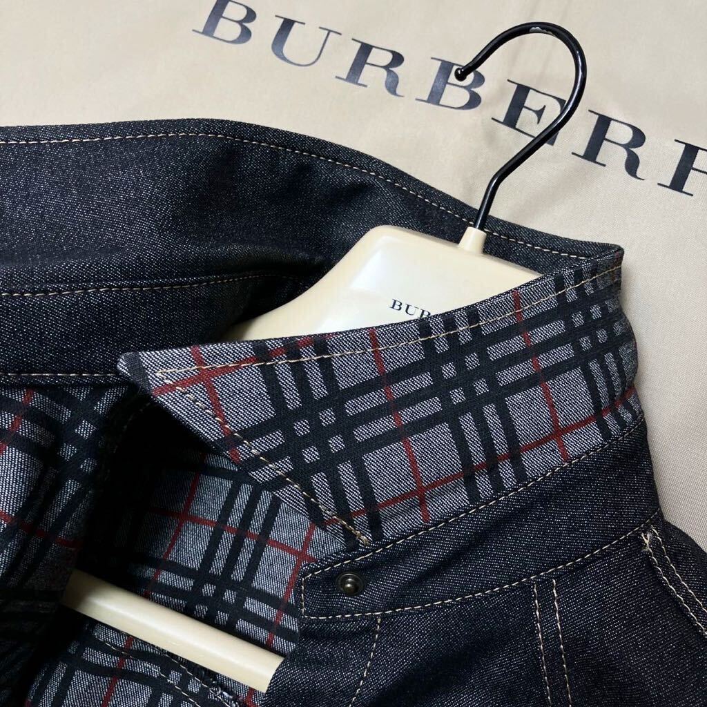 L30【デニムジャケット】参考価格11万●超美品BURBERRY LONDON●希少インディゴ生地●Gジャン●サマーコーデ　バーバリーコート レディース_画像3