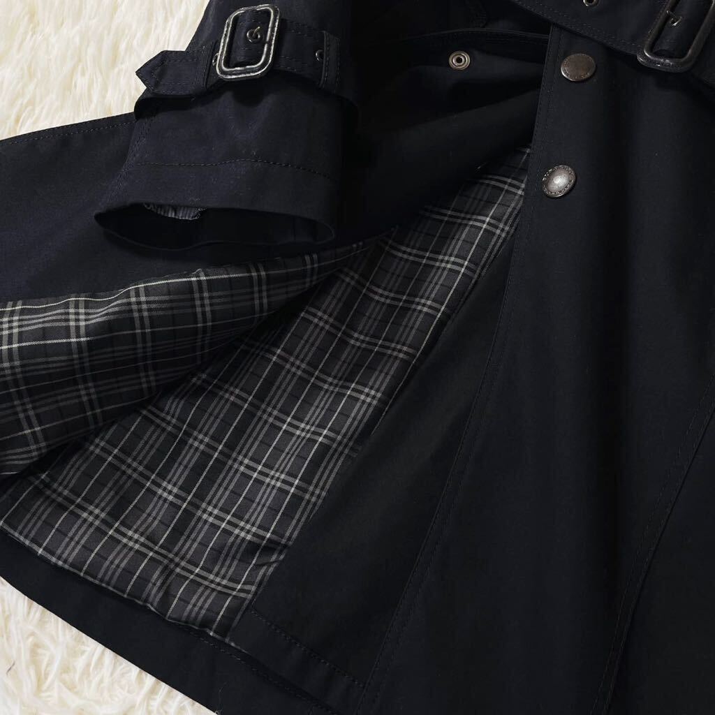 L38【サマートレンチ】定価14万●超美品BURBERRY BLACK LABEL●コットン●クールに着こなす トレンチコート バーバリーコート メンズの画像5