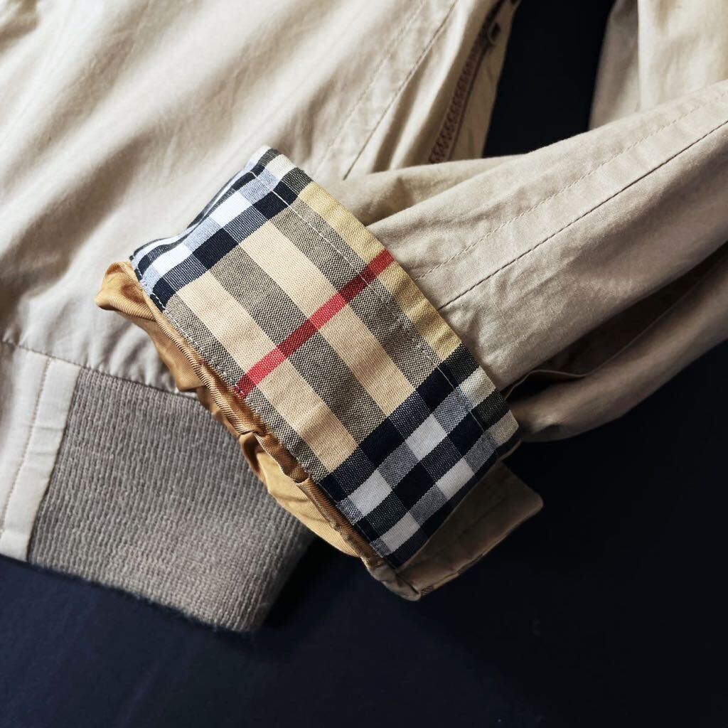 M27【バーバリーロゴ刻印】定価14万●BURBERRY●イングランド製●高級コットンブルゾンジャケット　バーバリーコート メンズ　LL_画像6